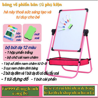 Bảng viết bút lông, viết phấn có nam châm cho trẻ ,Bảng Vẽ Cho Bé 2 mặt thông minh
