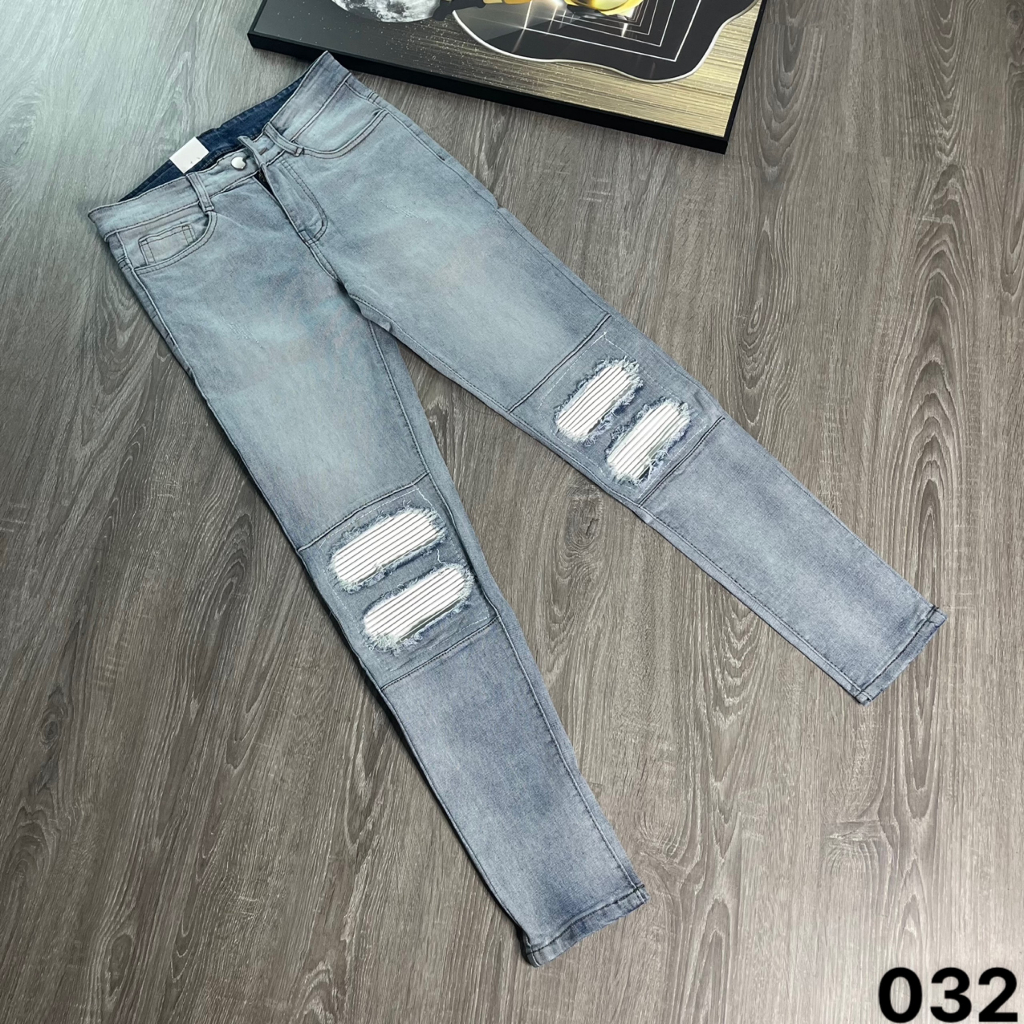Quần jeans nam vá da boy phố thêu A.MIRI chất liệu bò co dãn 4 chiều form dáng skinny đẹp Q91A mẫu mới #7