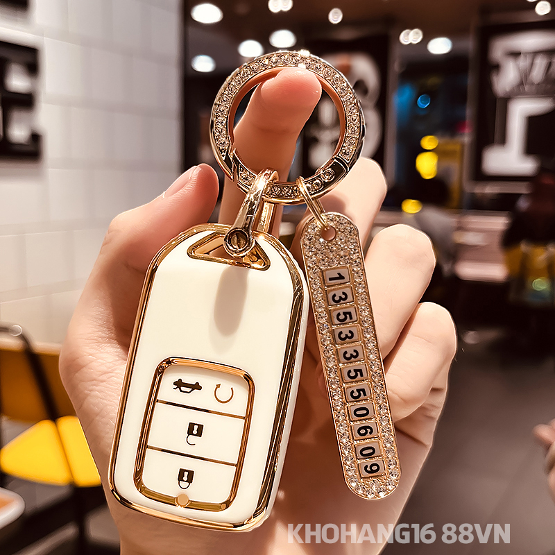 Ốp chìa khoá TPU sang trọng dành cho xe Honda CRV, Civic, City, HRV, Jazz...