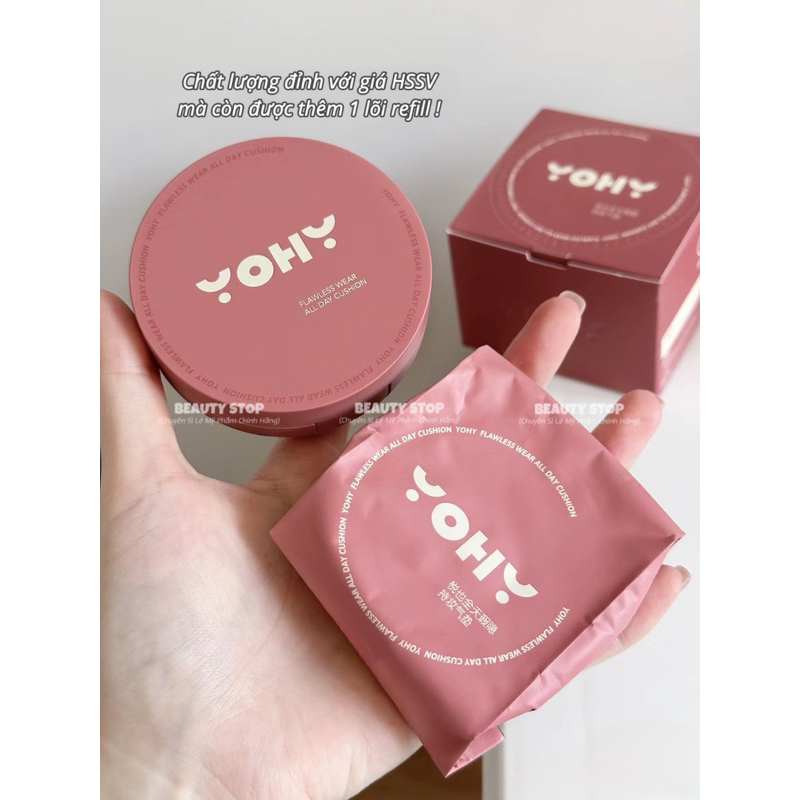 Cushion Kiềm Dầu Lâu Trôi, Mướt Mịn Tự Nhiên YOHY Kèm Lõi Thay