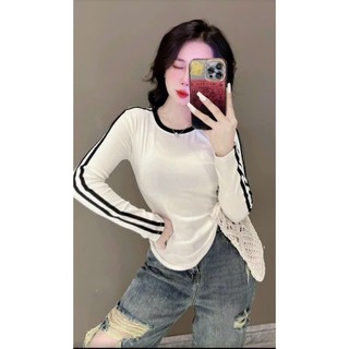 Áo thun thu tăm áo thun nữ dáng ôm body phối tay basic