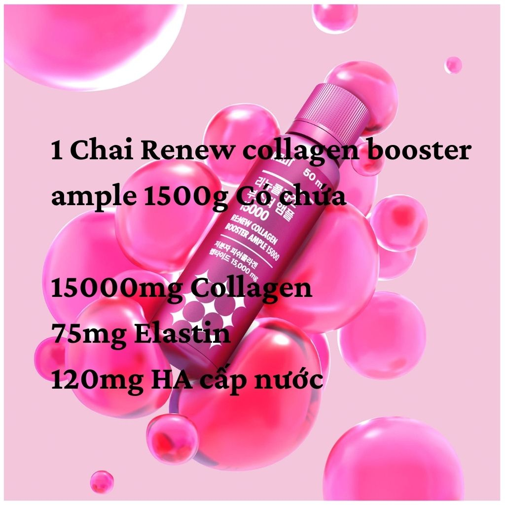 Renew Collagen Wellit  Booster Ample Hàm Lượng Cao 15000mg Trẻ Hóa Tái Tạo Da Trắng Da 14 chai x50ml