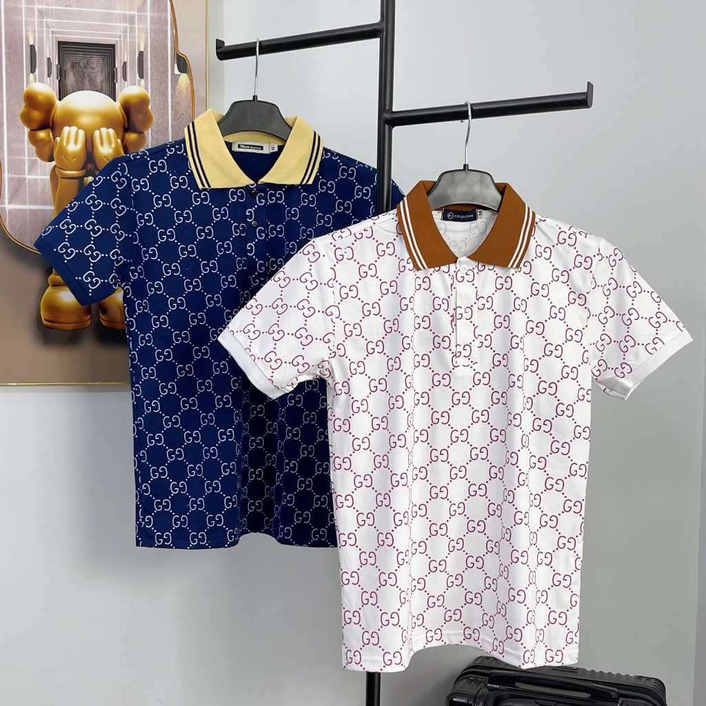 Áo thun polo nam, áo nam có cổ tay ngắn phối ngực in họa tiết DIO, thêu chữ và phối tay, chất vải cotton mềm mịn