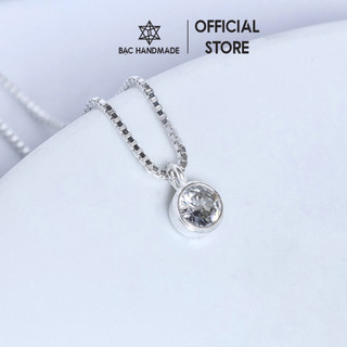 Dây chuyền nữ Bạc Handmade.Vòng cổ nữ hạt đá mini bạc nguyên chất-Bạc Handmade