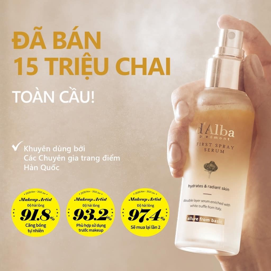Serum dạng xịt khoáng căng bóng da d'Alba First Spray Serum & Vital Spray Serum 100ml