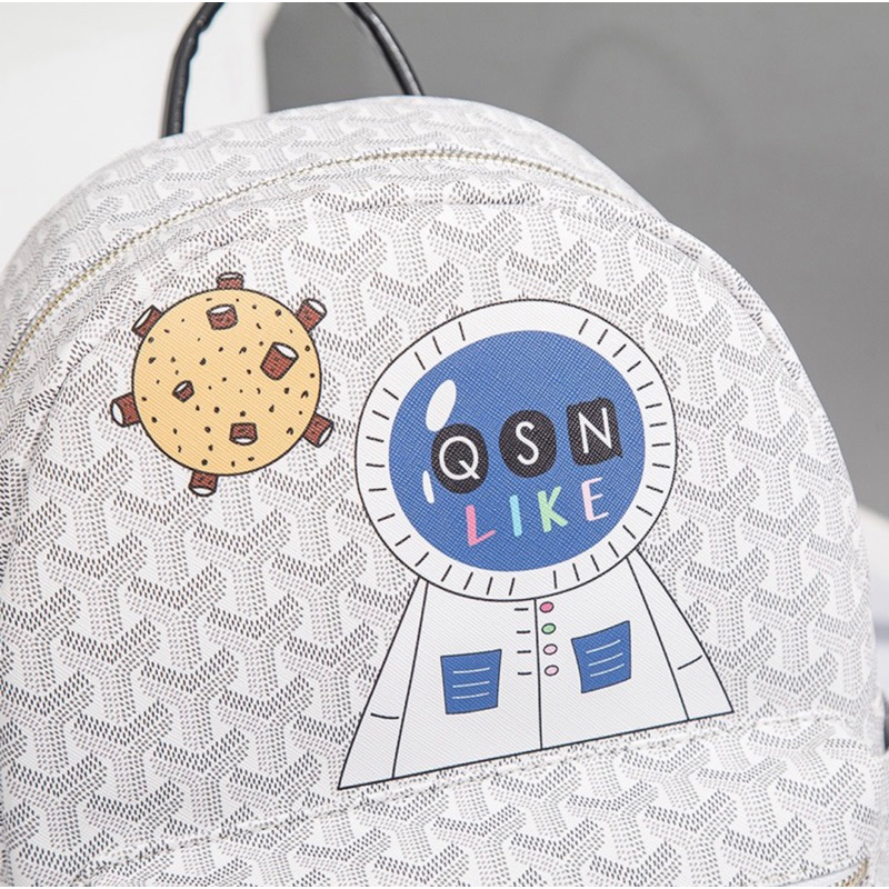 Balo QSN EDMOND MASION MONOGRAM Phi Hành Gia tặng kèm móc khoá ngựa da cao cấp đi học đựng laptop size L