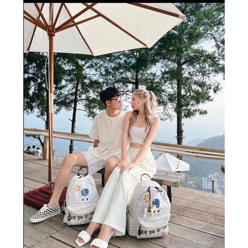 Balo QSN EDMOND MASION MONOGRAM Phi Hành Gia tặng kèm móc khoá ngựa da cao cấp đi học đựng laptop size L