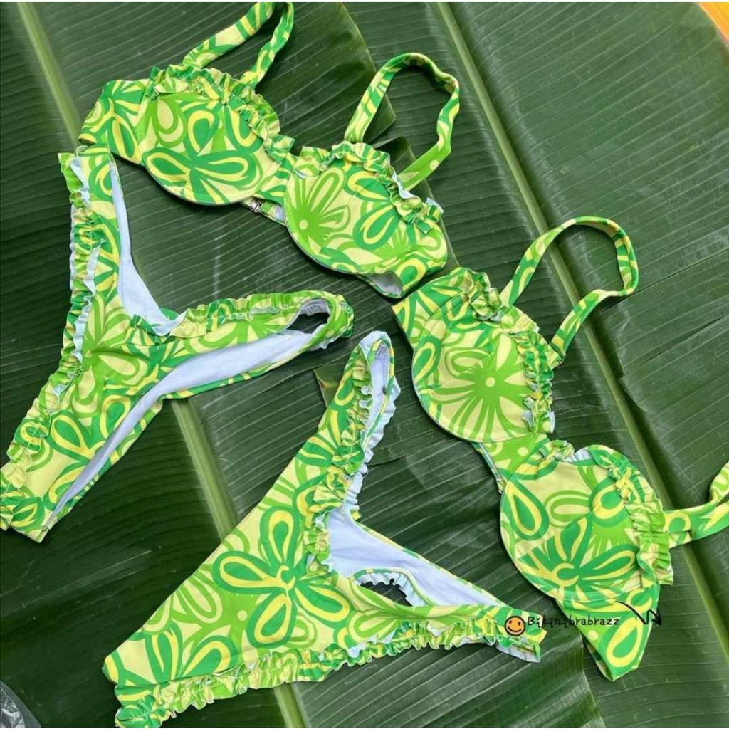 Bikini 2 Mảnh Hoa Nhí Dún Tam Giác Xinh Xắn