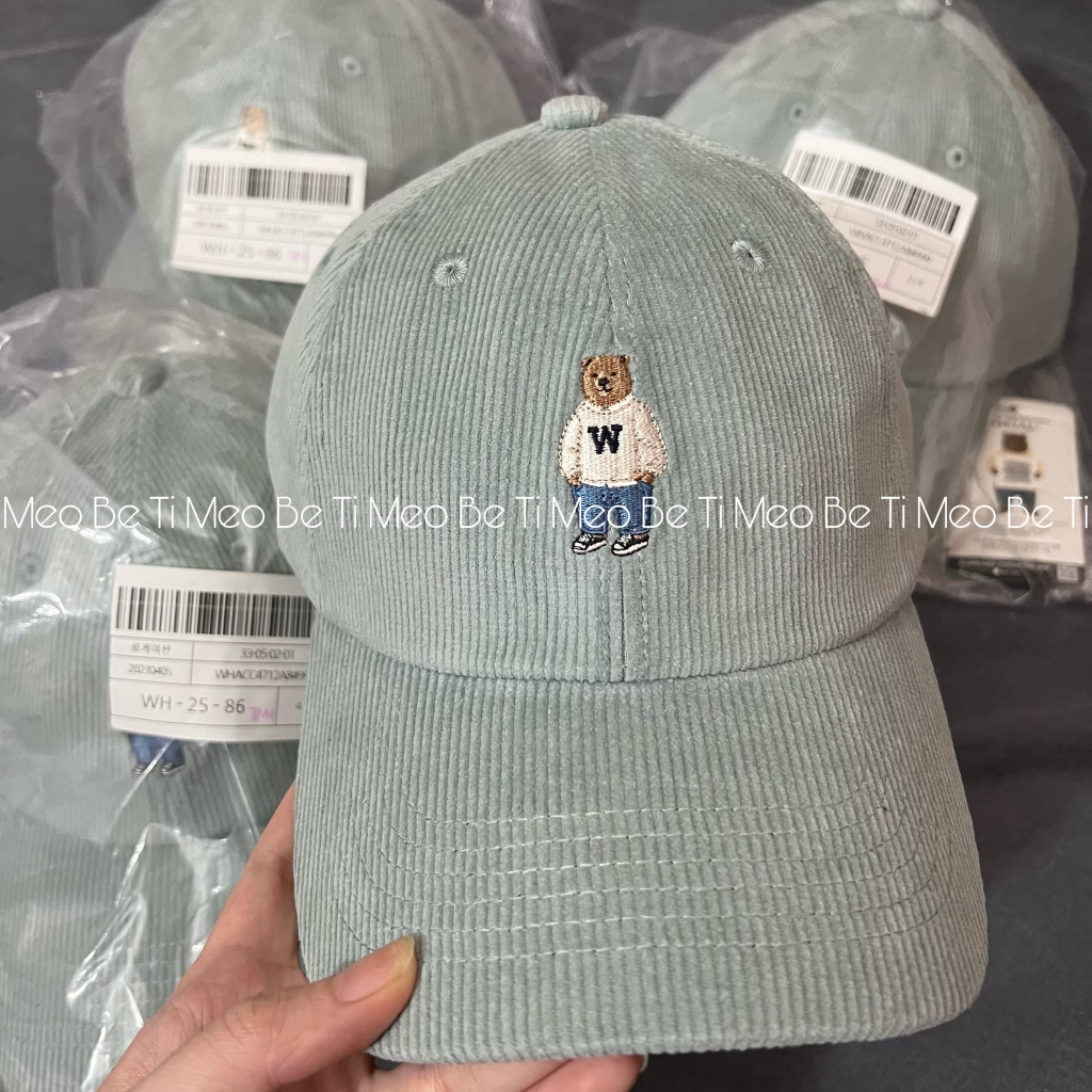 Mũ lưỡi trai nhung gấu nhỏ