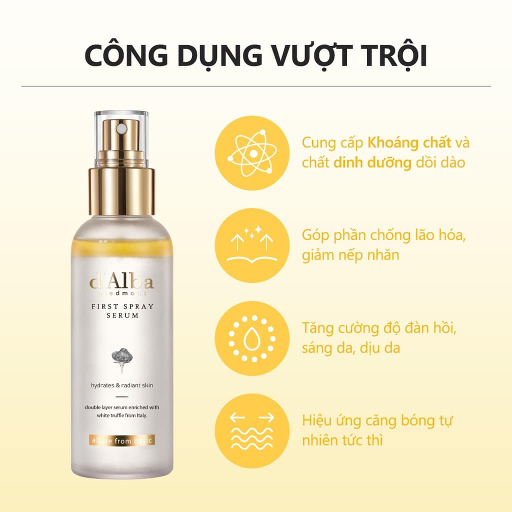 Serum dạng xịt khoáng căng bóng da d'Alba First Spray Serum & Vital Spray Serum 100ml