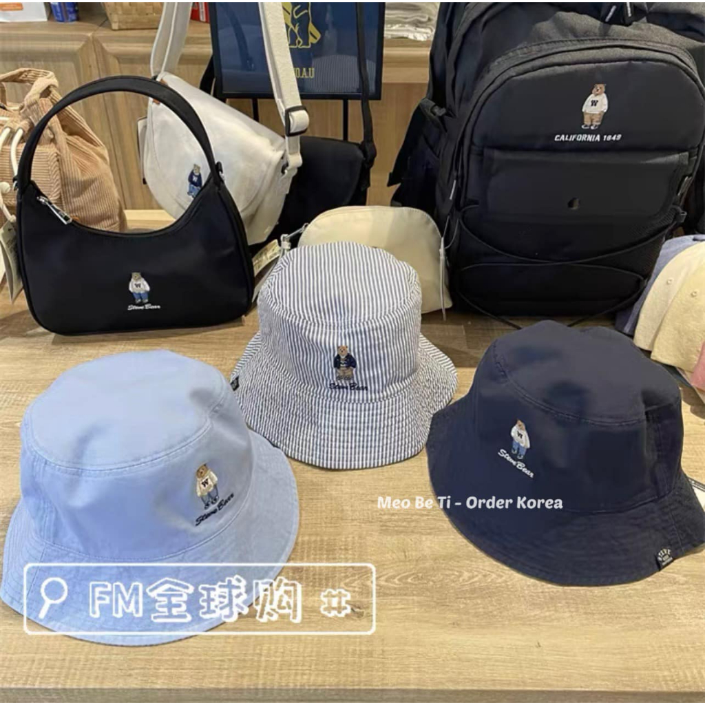 Mũ vành 2 mặt Bucket gấu mẫu mới Steve Bear