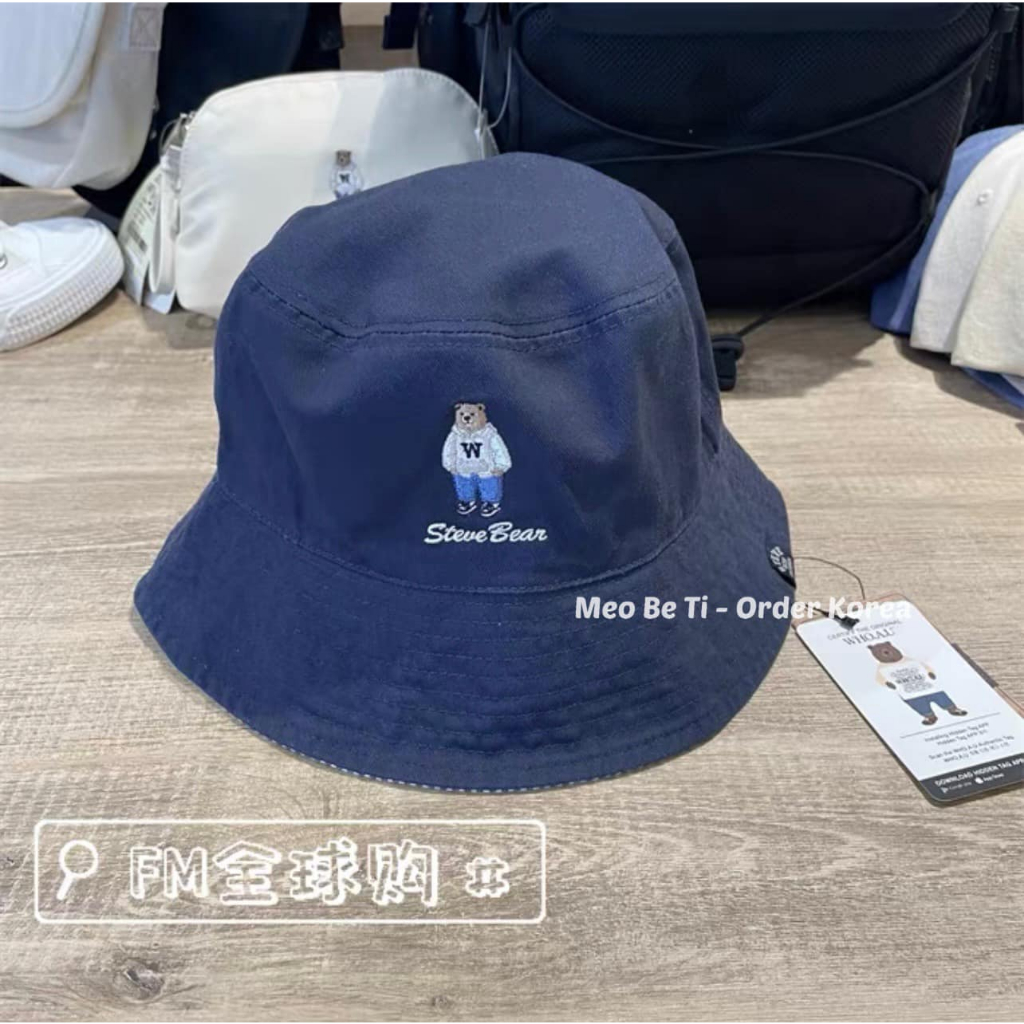 Mũ vành 2 mặt Bucket gấu mẫu mới Steve Bear