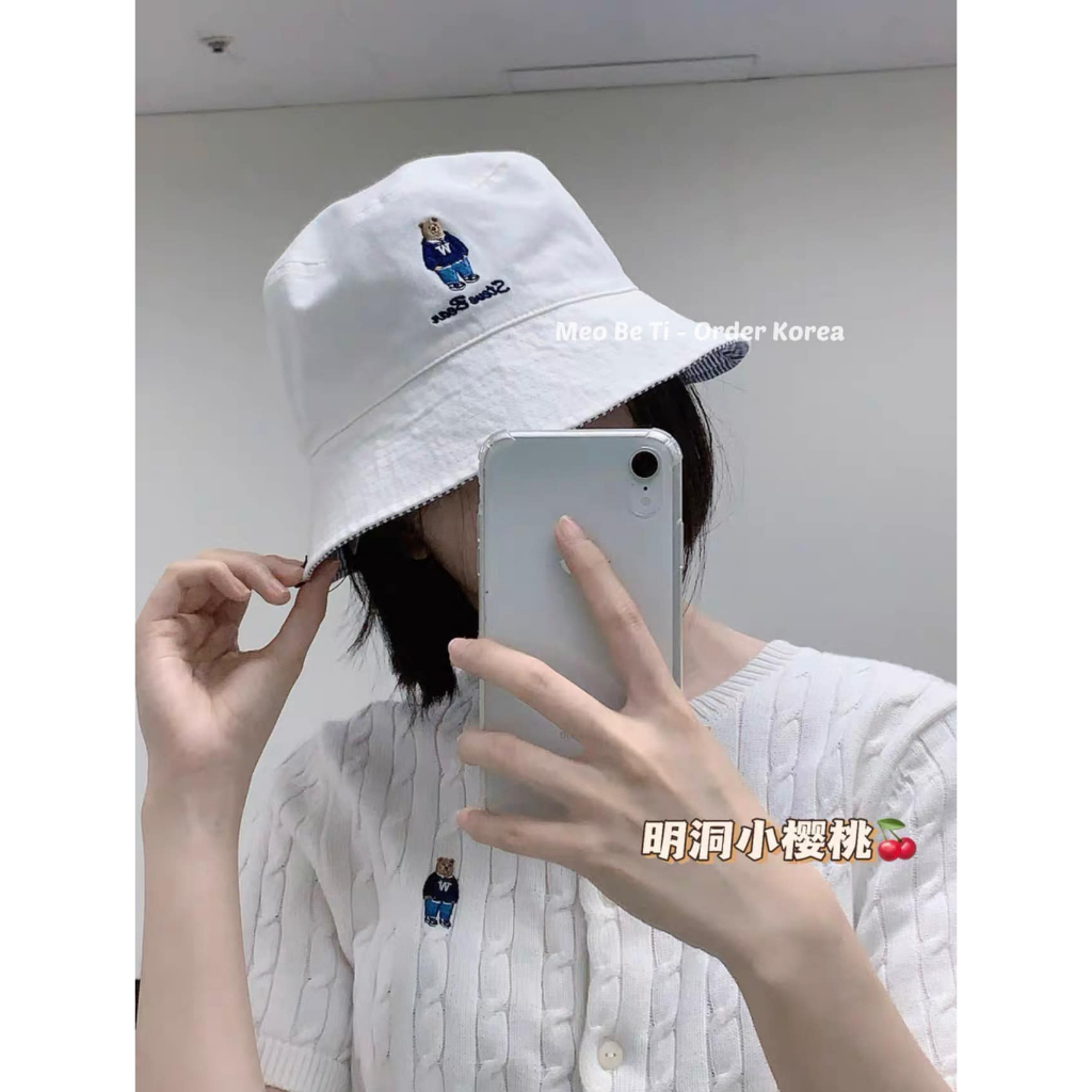 Mũ vành 2 mặt Bucket gấu mẫu mới Steve Bear