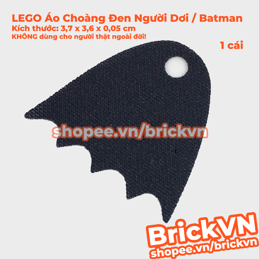 Phụ Kiện LEGO Minifigures: Áo Choàng Đen Người Dơi / Batman (KHÔNG dùng cho người thật ngoài đời)