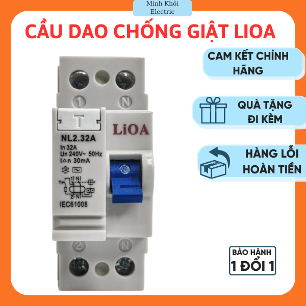 cầu dao chống giật Lioa RCCB,aptomat chống giật Lioa,CB chống giật Lioa,aptomat chống giựt,áp tô mát chống rò,aptomat