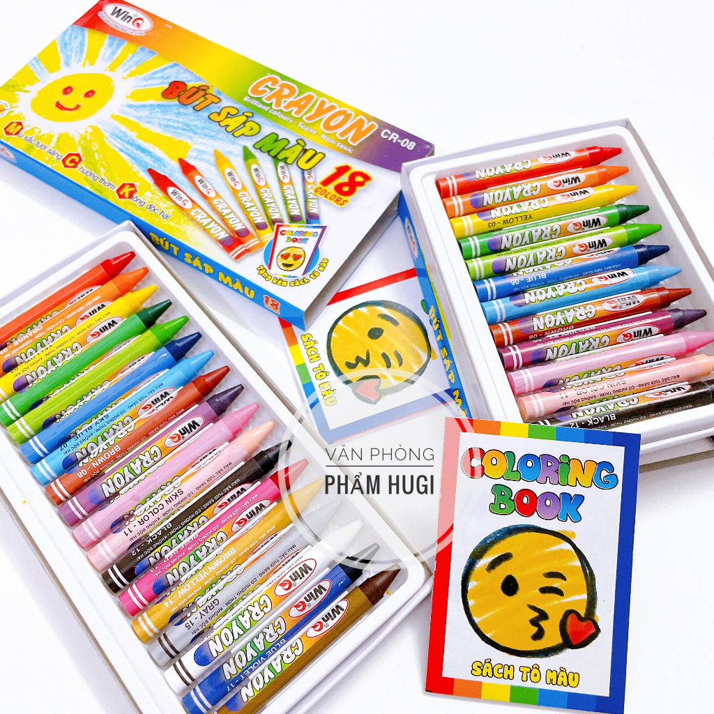 Hộp 12 - 18 cây bút sáp màu WinQ thơm màu đẹp sắc nét dành cho học sinh