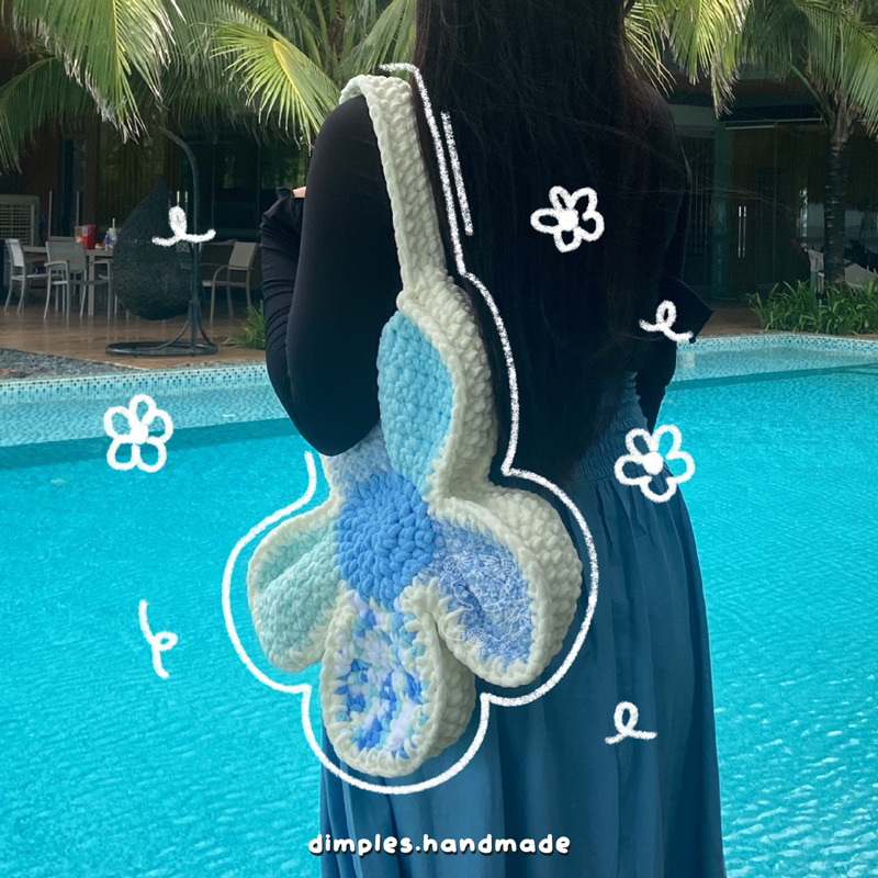 Túi Hoa Cúc Chị Bảy Độc Quyền Len Nhung Đũa