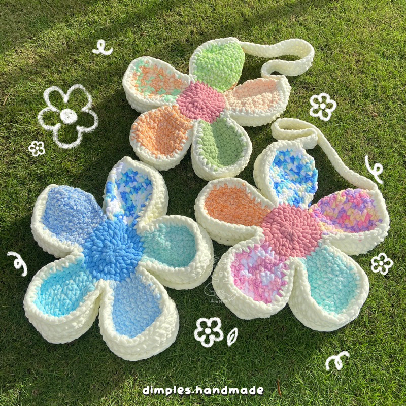 Túi Hoa Cúc Chị Bảy Độc Quyền Len Nhung Đũa