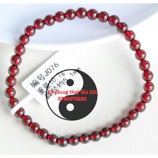 Vòng tay đá garnet 5 li đỏ trong đẹp 5a