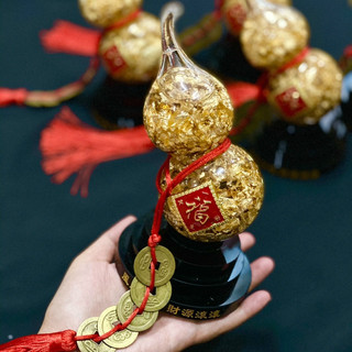 Hồ lô phong thủy, hồ lô nước vàng, hồ lô thần tài - cao 15cm