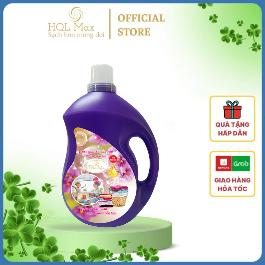 Nước Giặt Xả Làm Mềm Khử Mùi HQL Max 3.6L Cao Cấp Hương Thơm Ngàn Hoa Quyến Rũ Từ Thiên Nhiên