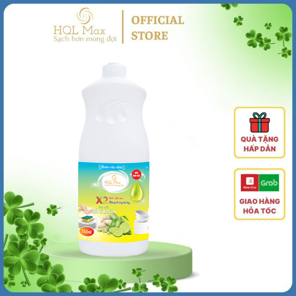 Nước Rửa Chén Bát HQL Max 800ml Cao Cấp Hương Xả Chanh