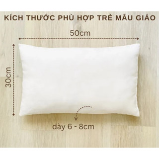 Ruột gối bông gòn cho bé kích thước 30x50cm thoáng mát, chất bông gòn tự nhiên êm mềm mại
