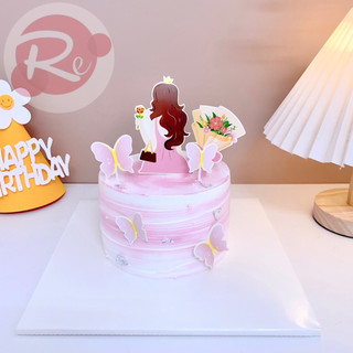 [SIÊU RẺ❤️] – SCG Cô gái bướm hồng - Trang trí bánh sinh nhật bánh kem