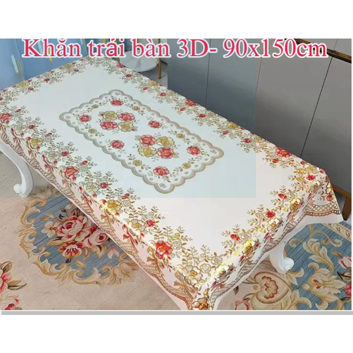 Khăn bàn 3D- 1.4-1.8M- khăn bàn 3d chống thấm