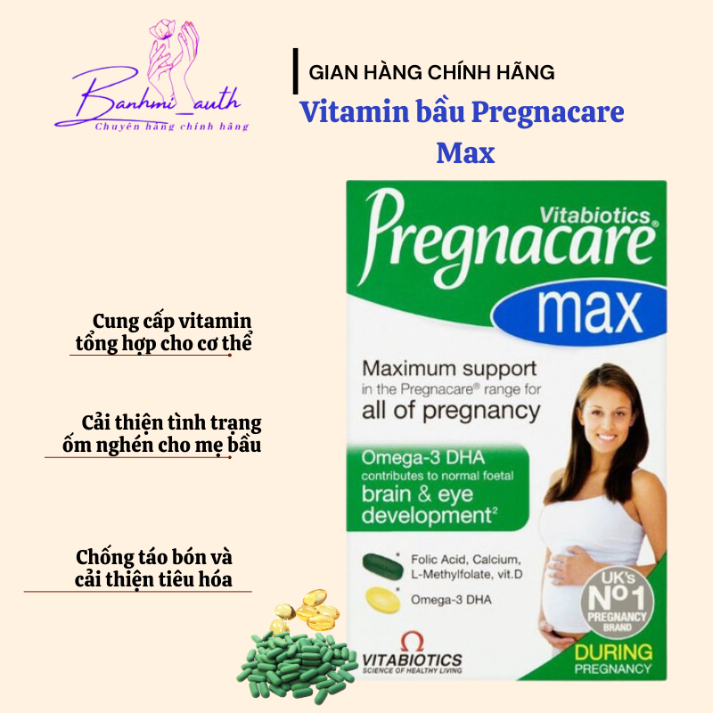 Vitamin Tổng Hợp Cho Bà Bầu,mẹ sau sinh Pregnacare Max,cung cấp vitamin