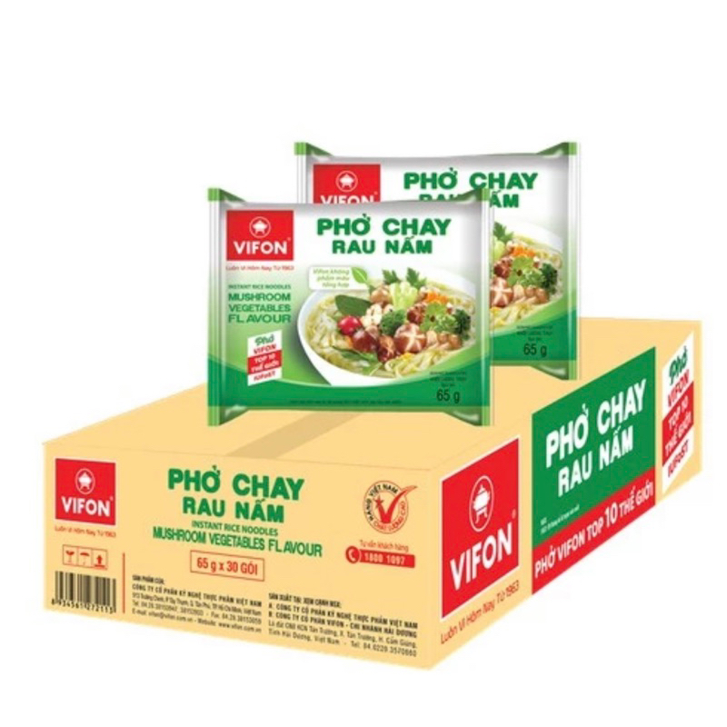 Thùng 30 gói . phở chay rau nấm vifon.