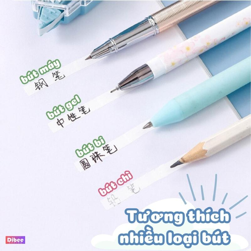 Bút xóa băng kéo DiBee, dài 30 mét, set 4 băng kéo dạng film cao cấp, lõi dày, che phủ tốt, nhiều màu dễ thương BX40