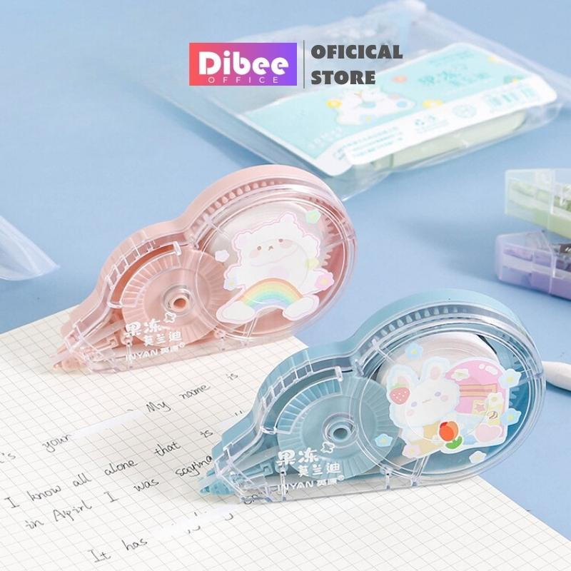 Bút xóa băng kéo DiBee, set 4 băng kéo dạng film cao cấp, lõi dày, che phủ tốt, nhiều màu dễ thương BX40