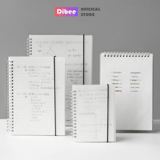 Sổ còng Dibee khổ A5 B5, 4 loại giấy kẻ ngang, caro, chấm bi, trơn đơn giản cho học sinh,  làm sổ tay, sổ ghi chép S49