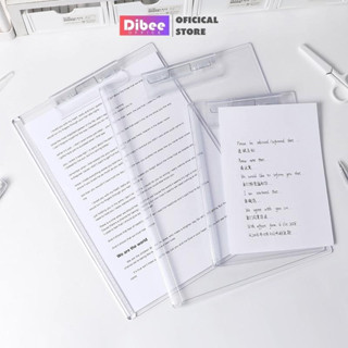 Bảng kẹp tài liệu DiBee, trình ký trong suốt khổ A4 A5 kẹp giấy tài liệu hồ sơ học sinh văn phòng sắp xếp giấy tờ F64