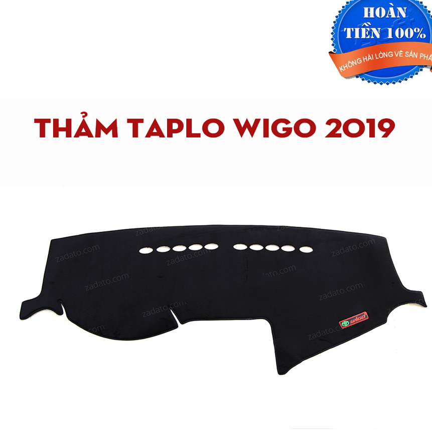 Thảm taplo nhung lông cừu xe Wigo 2023, 2018-2023 màu đen, chống nắng, chống bụi - Pedanauto
