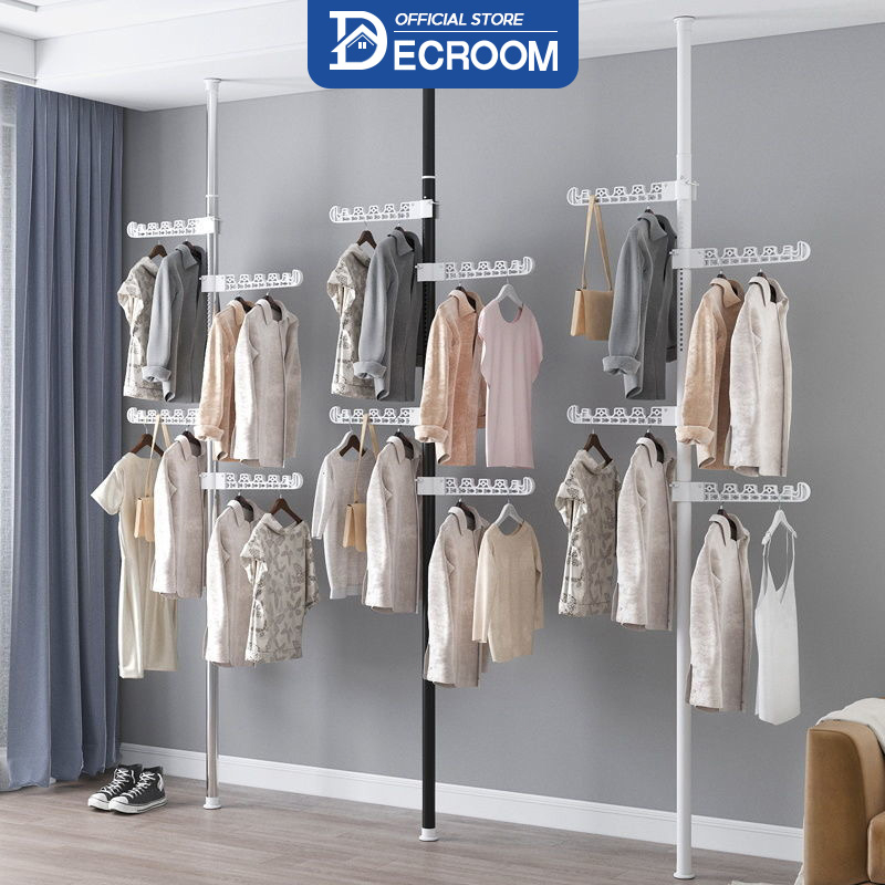 DECROOM Giá Treo Quần Áo Bằng Giàn phơi đồ Giá Sân phơi sàn trong nhà ban công linh hoạt mở