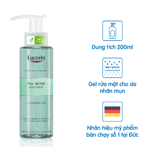 Gel rửa mặt giúp kiểm soát dầu Eucerin Acne-Oil Control Pro Acne Solution Cleansing Gel (200ml)