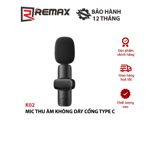 Micro không dây hỗ trợ Livestream cho thiết bị cổng USB Type C Remax K02