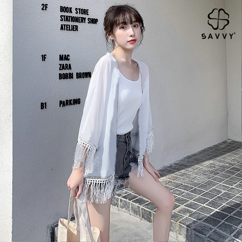 Áo voan chân tua trắng SAVVY AK09 | BigBuy360 - bigbuy360.vn