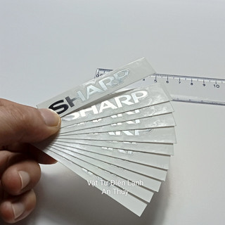 Combo 10 tem dán mặt máy lạnh SHARP chữ bạc
