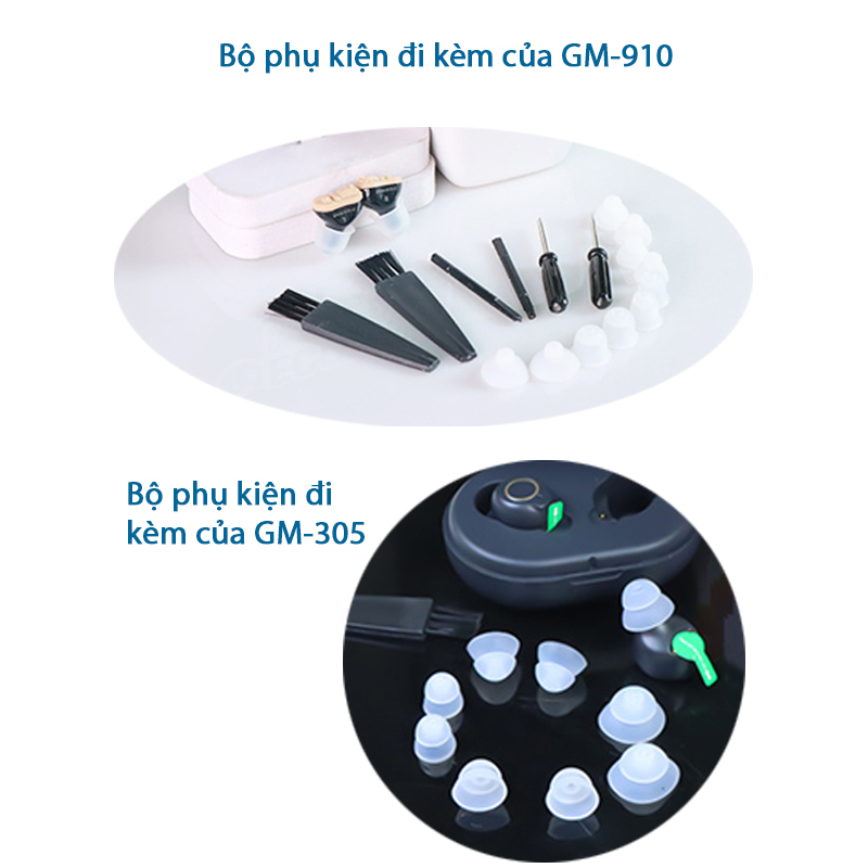 Máy Trợ Thính Siêu Nhỏ Cao Cấp Goodmi GM-910  và GM-305 , Tai Nghe Trợ Thính 2 Tai, Máy Trợ Thính Người Già