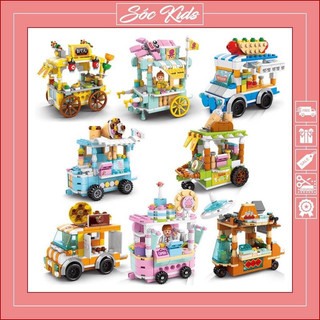 Xả kho - bộ đồ chơi xếp khối xây dựng xe ăn đường phố