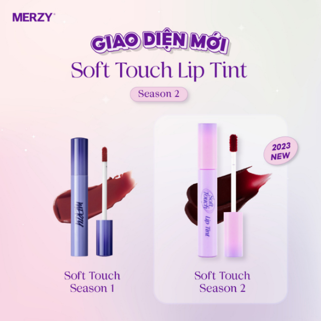 Son Kem Siêu Lì, Siêu Mịn Môi Merzy Soft Touch Lip Tint 3g Hàn Quốc