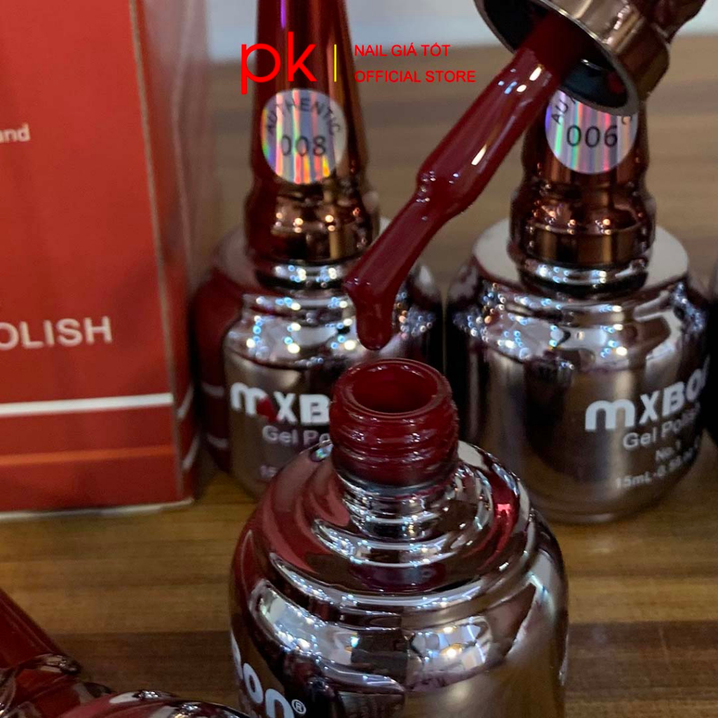 Set sơn gel mxbon 9 màu Lucky đỏ đặc biệt chính hãng - tặng kèm bảng màu