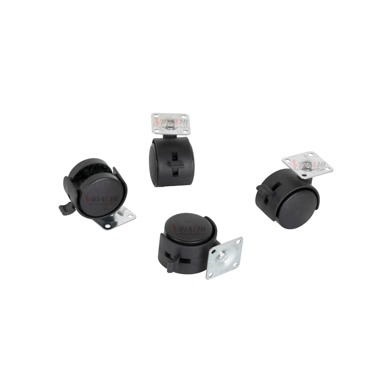 Bánh Xe Lăn, Bánh Xe Nhựa Đế Bắt Vít Có Khoá Hãm