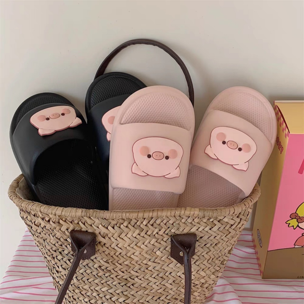 Dép bánh mì hình chú heo ú nu dễ thương, heo hồng
