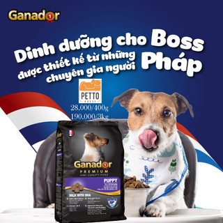 [petto house gò vấp] Thức ăn cho chó con vị sữa Ganador puppy milk with dha 400g hạt khô bổ sung DHA tiêu chuẩn pháp