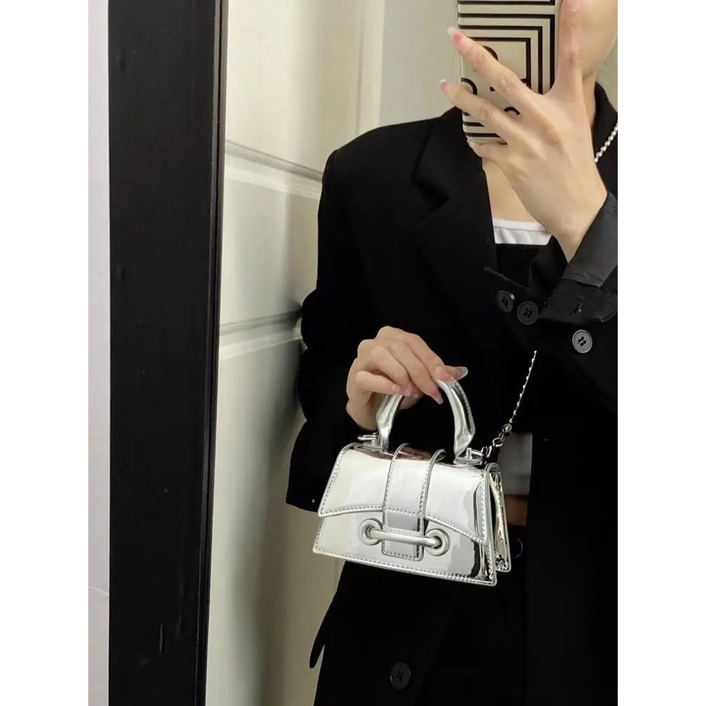 Túi xách nữ mini màu bạc phong cách thời trang mã T01