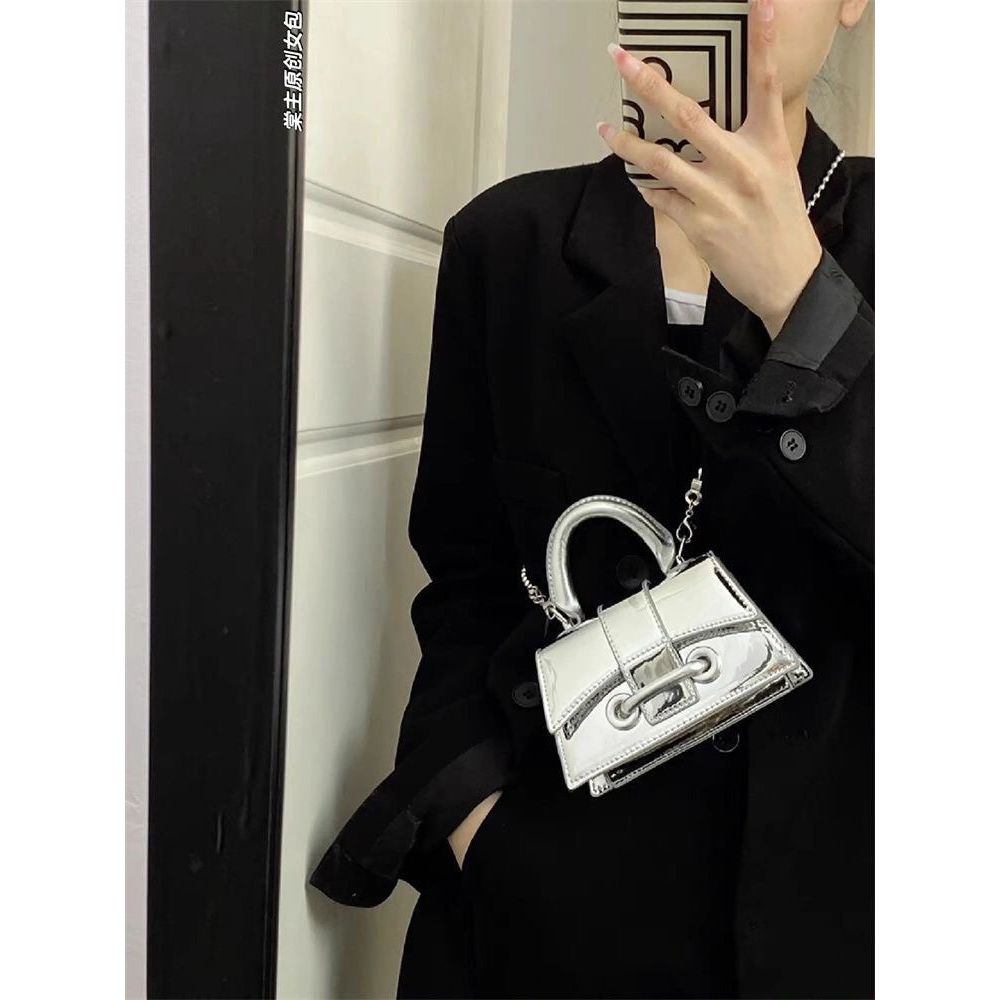 Túi xách nữ mini màu bạc phong cách thời trang mã T01